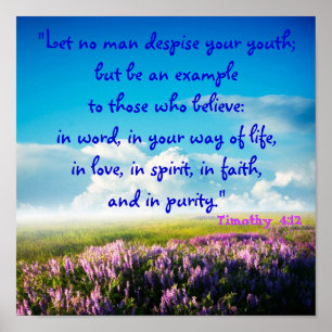 Poster Que personne ne méprise votre jeunesse (Tim 4:12) 