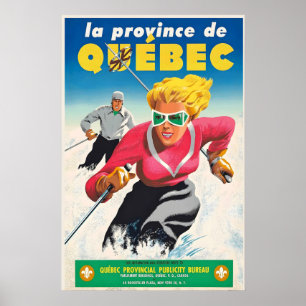 Poster Québec Canada Montagnes Sport d'hiver Ski