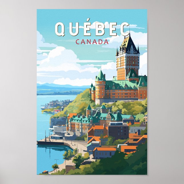 Poster Québec Canada Travel Art Vintage (Devant)