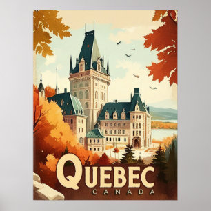Poster Québec, Canada Vintage voyage