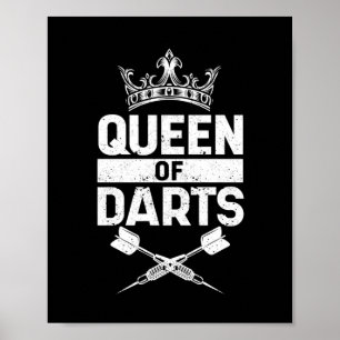 Poster Queen dart joueur drôle dart joueur fille
