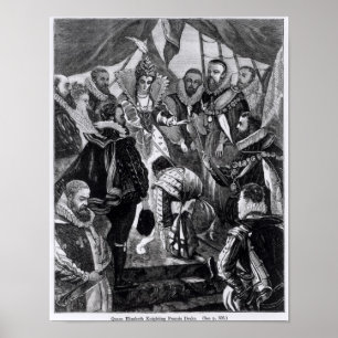 Poster Queen Elizabeth I  Knighting Francis Drake