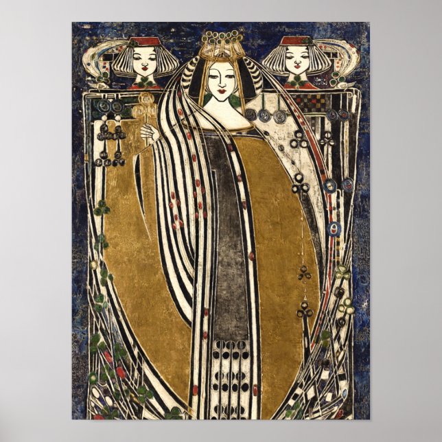 Poster Queen of Clubs par Margaret Macdonald Mackintosh (Devant)