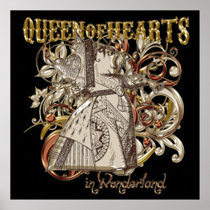 Poster Queen of Hearts Carnivale Style (version or)