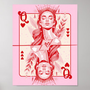 Poster Queen of Hearts Preppy Art
