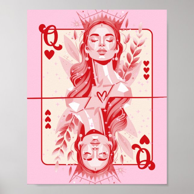 Poster Queen of Hearts Preppy Art (Devant)