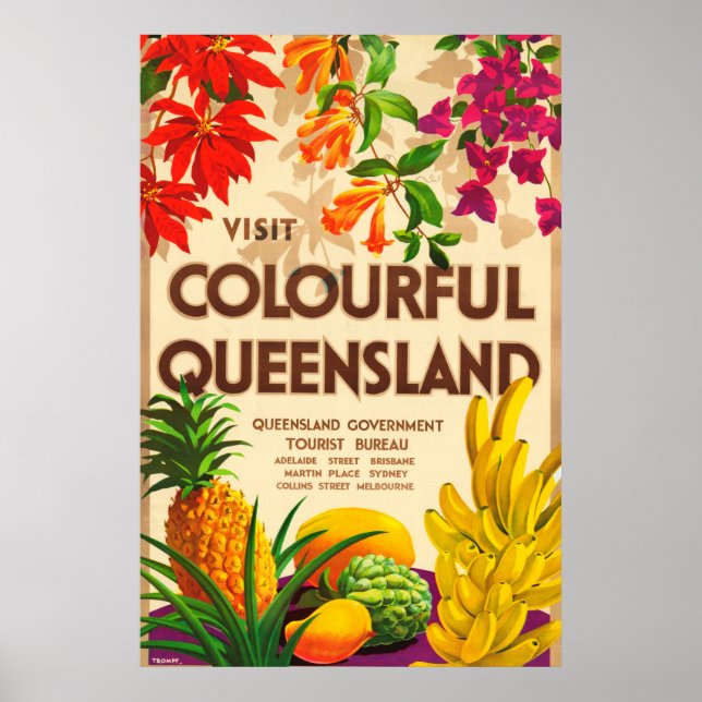 Poster Queensland Australie Tourisme (Devant)