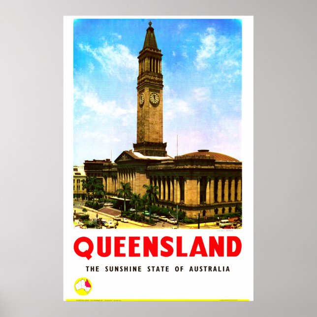 Poster Queensland Sunshine State Brisbane (Devant)