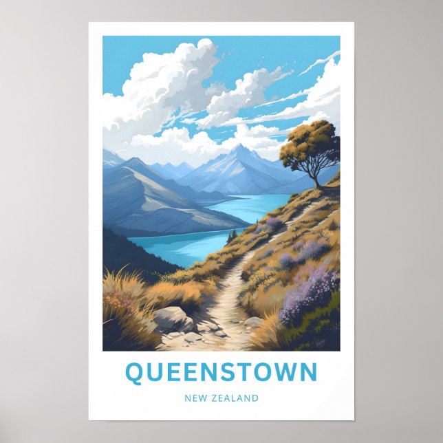 Poster Queenstown New Zealand (Devant)
