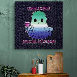 Poster Queer Ghosts, fantôme dans les couleurs du drapeau