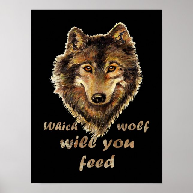 Poster "Quel loup allez-vous nourrir" Inspiration Wolf Ar (Devant)