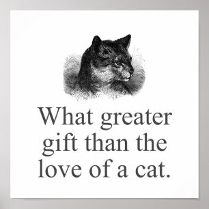 Poster Quel Plus Grand Don Que L'Amour D'Un Chat