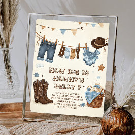 Poster Quelle taille est l'affiche de jeu baby shower ven