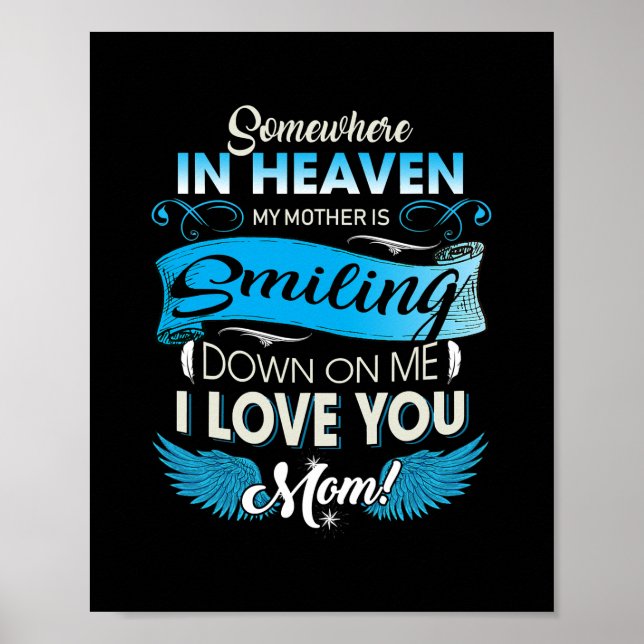 Poster Quelque Part Au Ciel Mère Sourit J'Aime Maman (Devant)