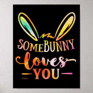 Poster QUELQUES BUNNY VOUS AIME drôle cadeau de vacances 