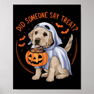 Poster Quelqu'un a dit friandise_ Labrador pour Halloween