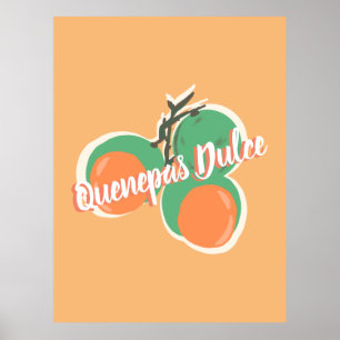 Poster Quenepas Espagnol Limes Fruit Main tiré