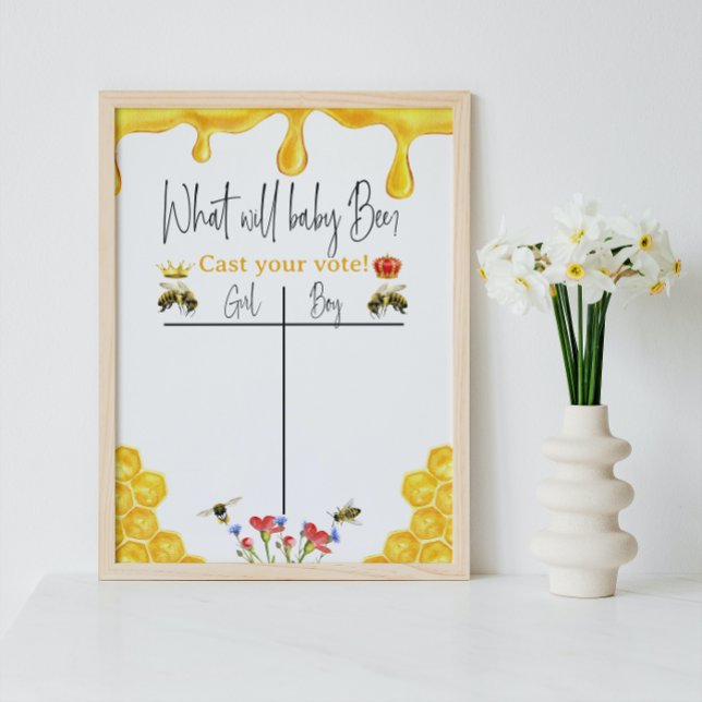 Poster Qu'est-ce que Baby Bee Boy Girl Yellow Genre Révél (Créateur téléchargé)