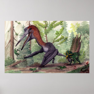Poster Quetzalcoatlus vs Leptoceratops
