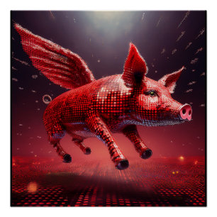 Poster Qui dit que les cochons ne peuvent pas voler ! Chi