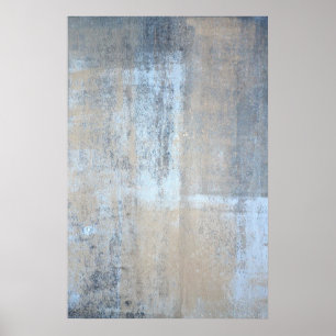 Poster "Qui est" art abstrait gris et beige simple