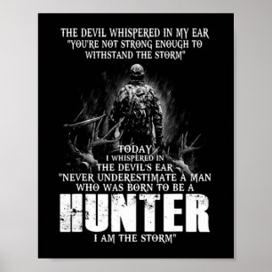 Poster Qui Est Né Pour Être Un Chasseur Amusant Chasse Ch