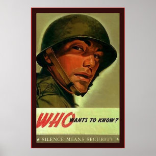 Poster Qui veut savoir ?~Vintage Guerre mondiale 2