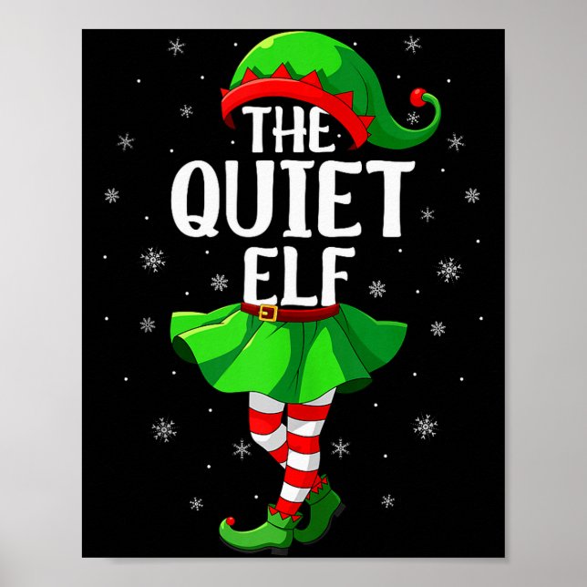 Poster Quiet Elf Christmas Girls Women Elf Squad Xmas Fam (Devant)