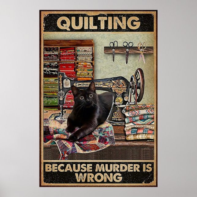 Poster Quilter parce que le meurtre est faux (Devant)