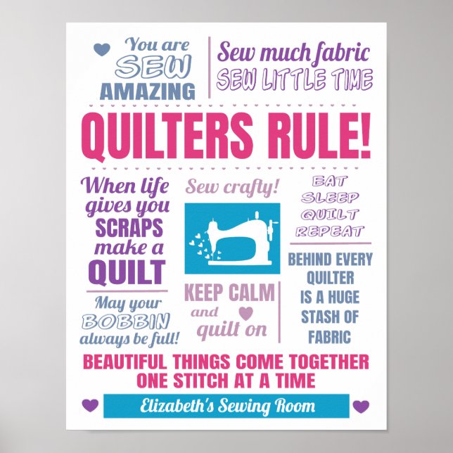 Poster Quilters Règle Quilting (Devant)