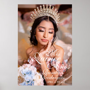 Poster Quinceanera Script de bienvenue photo 15e annivers