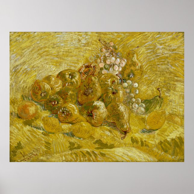 Poster Quinces Lemons Pears Raisins de Van Gogh (Devant)