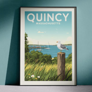 Poster Quincy Massachusetts vintage