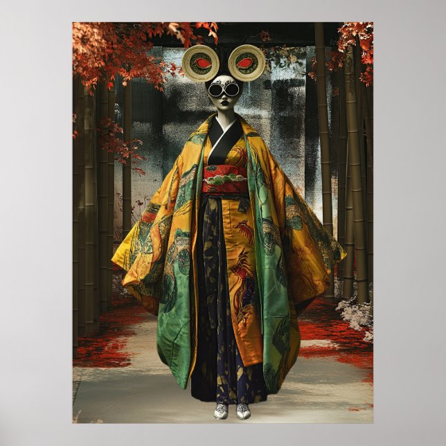 Poster Quirky Geisha Girl | Art numérique (Devant)