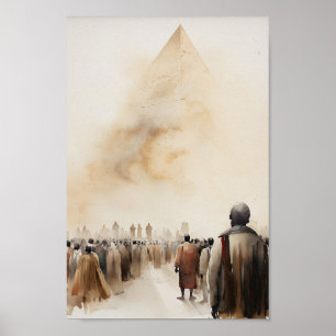 Poster "Quitter l'Egypte - Exodus Watercolor Art Imprimer