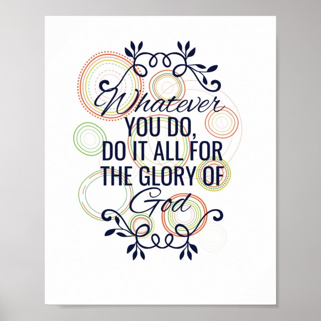 Poster Quoi que vous fassiez tout pour la gloire de Dieu (Devant)