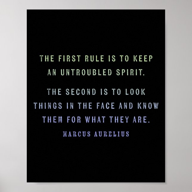 Poster Quote By Marcus Aurelius Stoic, Mindset Motivation (Devant)