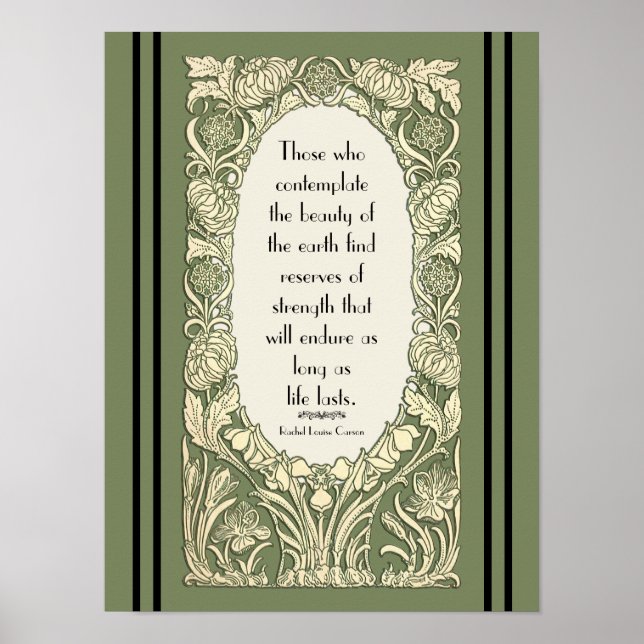 Poster Quote de frontière florale Art nouveau Standard (Devant)