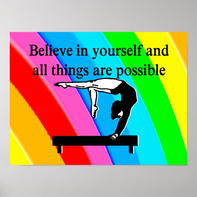 POSTER QUOTE DE GYMNAST INSPIRATIONNELLE DE JOLIE PLANCHE (Devant)