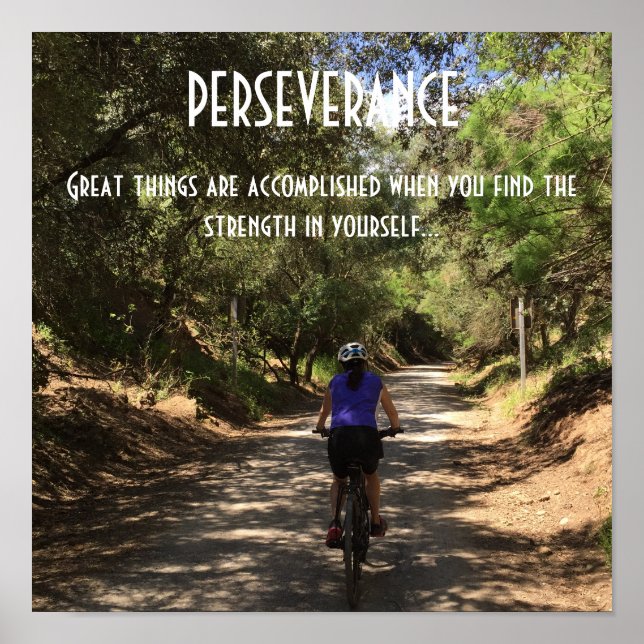 Poster Quote de motivation pour vélo de persévérance (Devant)