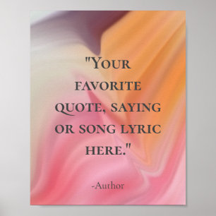Poster Quote Inspiré Personnalisé Marbre Vague Aquarelle