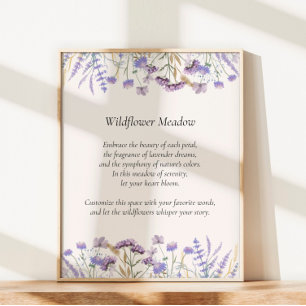 Poster Quote personnalisé Aquarelle Fleur sauvage violet