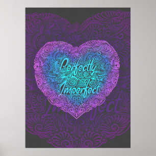 Poster Quote´s parfaitement imparfait et positif
