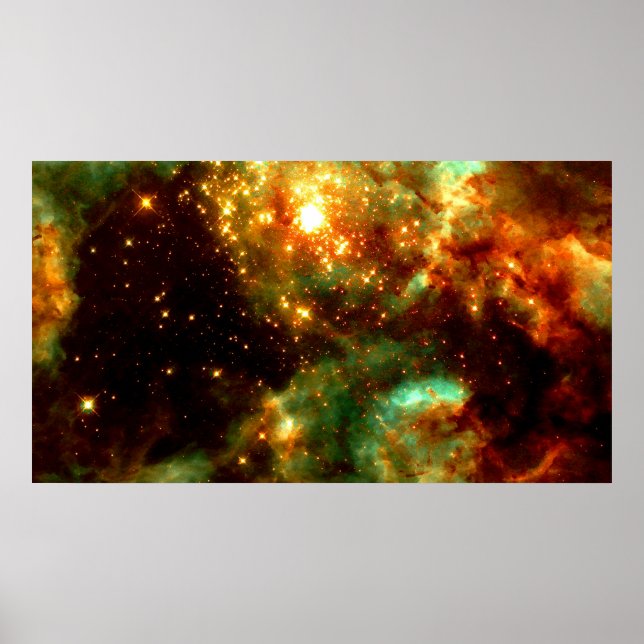 Poster R136 - Un amas d'étoiles massives à Doradus Nebula (Devant)