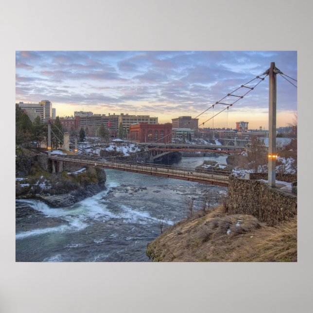 Poster R F P Pont piétonnier - Spokane Washington (Devant)