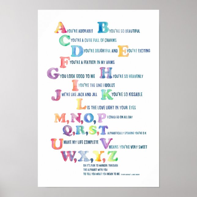 Poster R, vous êtes adorable Nursery Alphabet Poster-Deli (Devant)