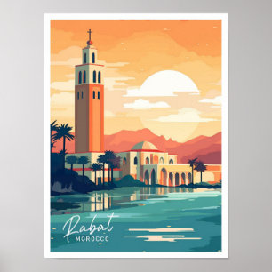 Poster Rabat Maroc Afrique Lieu de voyage illustration
