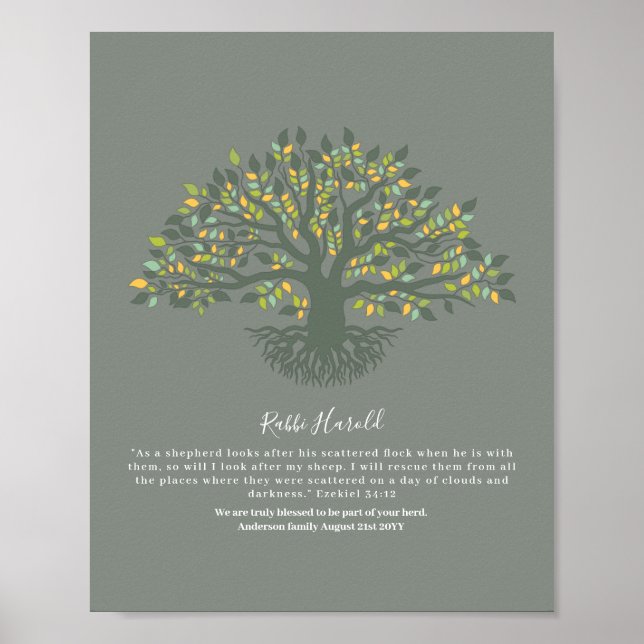 Poster RABBI Merci Gift, Ezekiel 34 Wall ART BUDGET (Devant)
