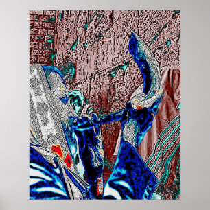 POSTER RABBIN AVEC LE SHOFAR