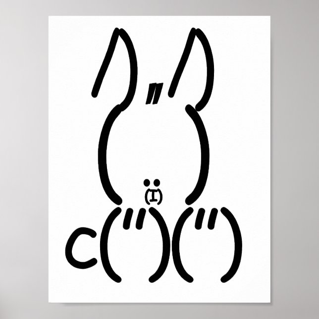 Poster Rabbit ASCII (Devant)